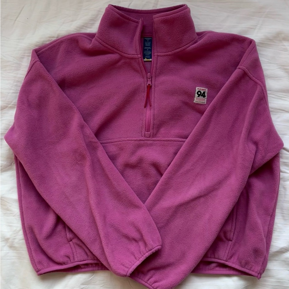 Oversized Performance Microfleece Cropped Half Zip